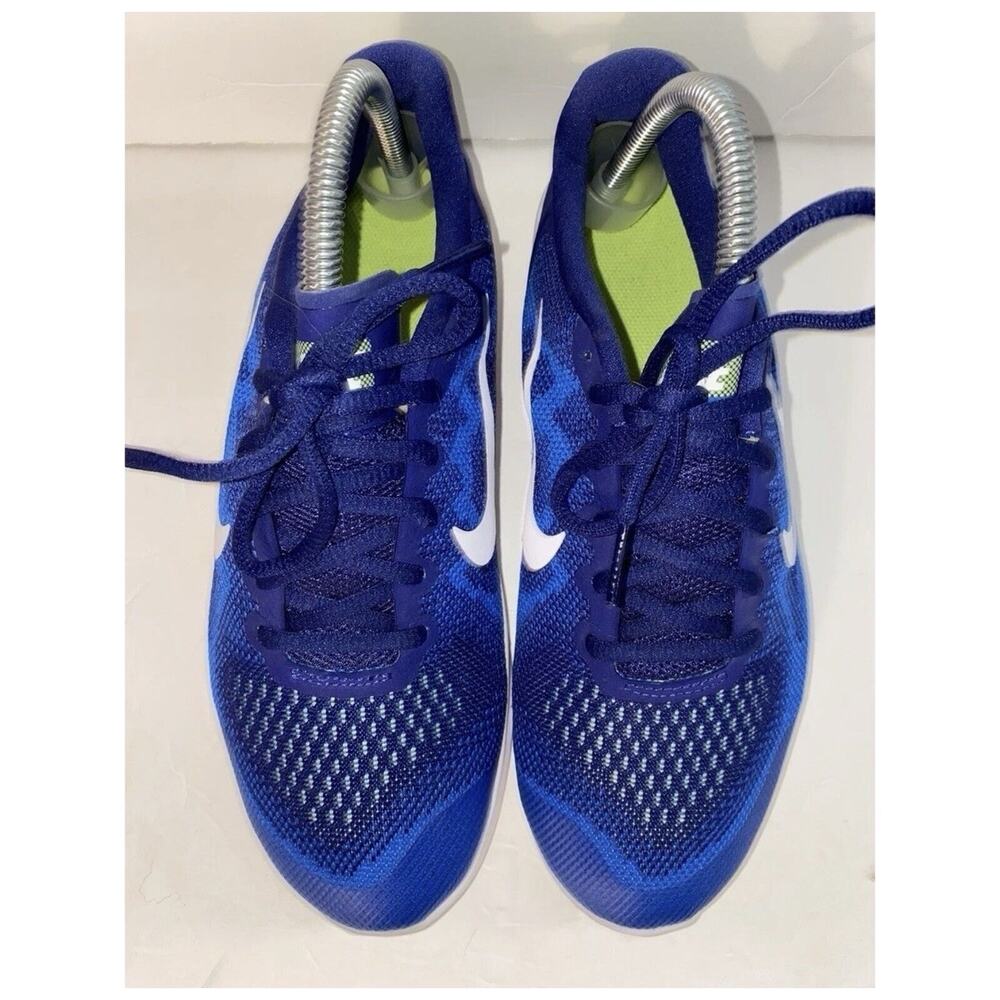 Nike Free Blue White Swoosh Lime Green Sz 7 Youth Wmn 8-8.5 Equivalent Sneakers - Picture 3 of 7